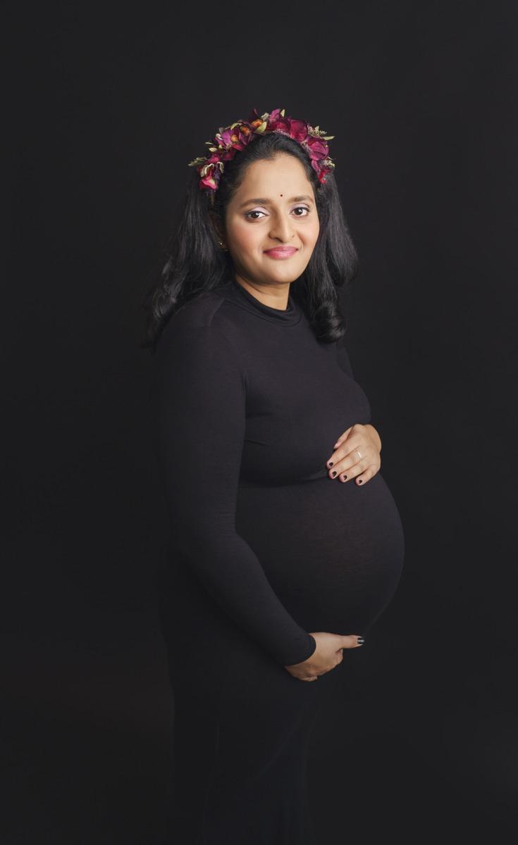 Indian pregnant lady at her maternity photoshoot